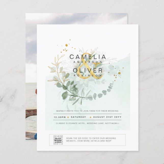 FOTOGRAFIA EM GRANDE ESCALA Convite QR CÓDIGO F (Frente/Verso)