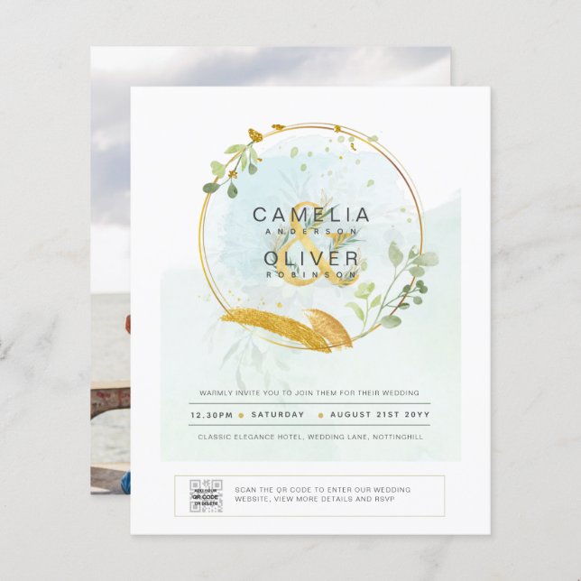 FOTOGRAFIA EM GRANDE ESCALA Convite QR CÓDIGO F (Frente/Verso)