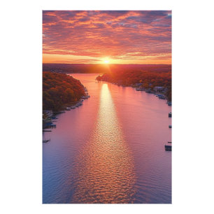 Fotografia impressionante do pôr do sol no Lago do