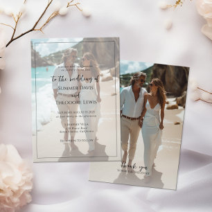 Fotografia moderna convite para casamento elegante