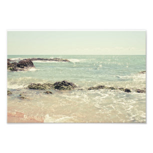Fotografia Pastel da praia do oceano verde da