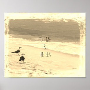 fotografia poster sepia da cotação na praia