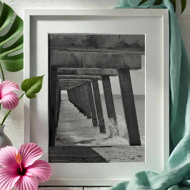 Fotografia Preta e Branca de Juno Beach Pier