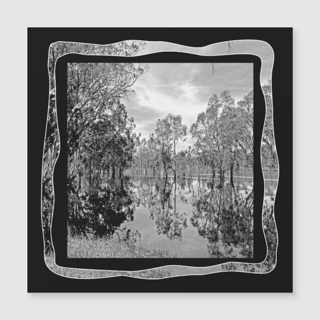 Fotografia Preto Branco Rio Murray Reflexões, (Frente)
