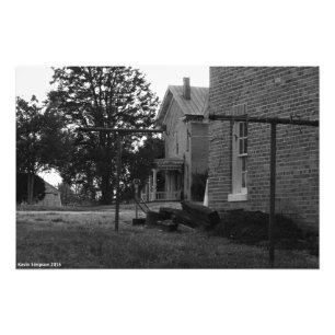 Fotografia preto e branco da casa velha