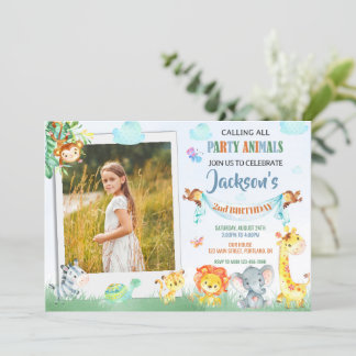 Fotografia safari convite para o aniversário