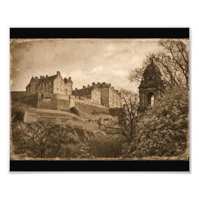Fotografia Sepia do Castelo de Edimburgo (Frente)