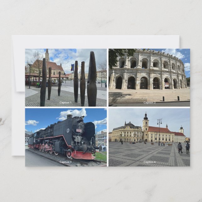 Fotografias DIY 4 com Cartão Postal Editável de Le (Frente)