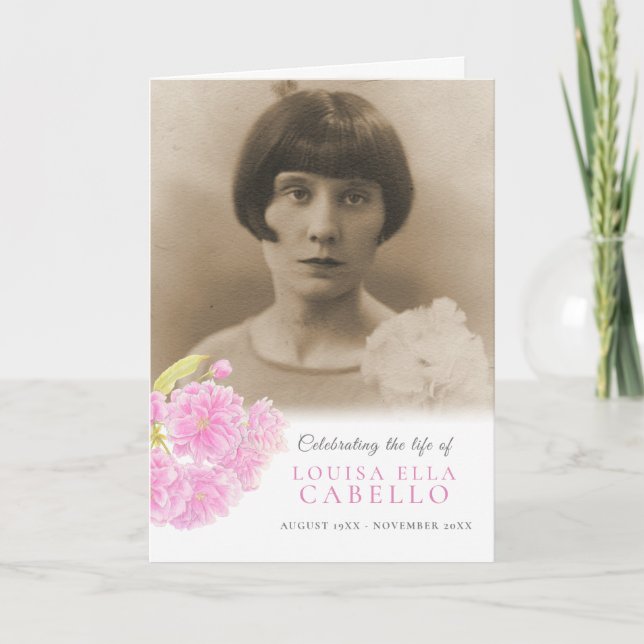 Fotos cor-de-rosa do programa de serviço funerário (Frente)