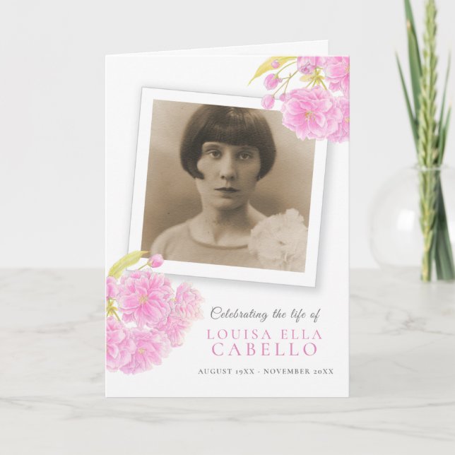 Fotos cor-de-rosa do programa de serviço funerário (Frente)