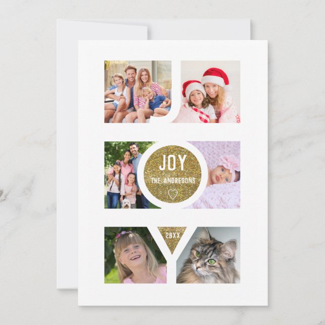 Fotos da Família de Cartões de natal de Joy Exclus (Frente)