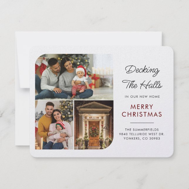 Fotos da Família Movendo Anúncio Cartão de Natal (Frente)