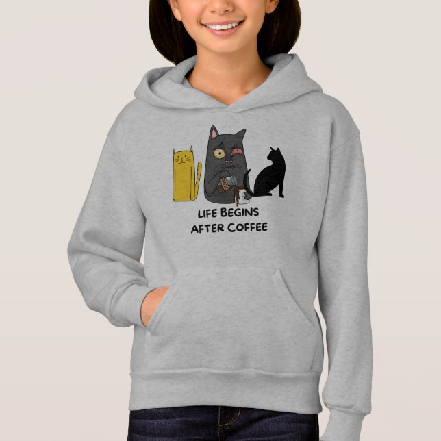 Fotos de camisetas de gatos para amantes de café (Frente)