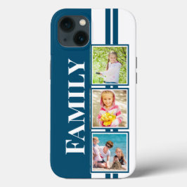 Fotos de Família Azul e Branco com Faixa