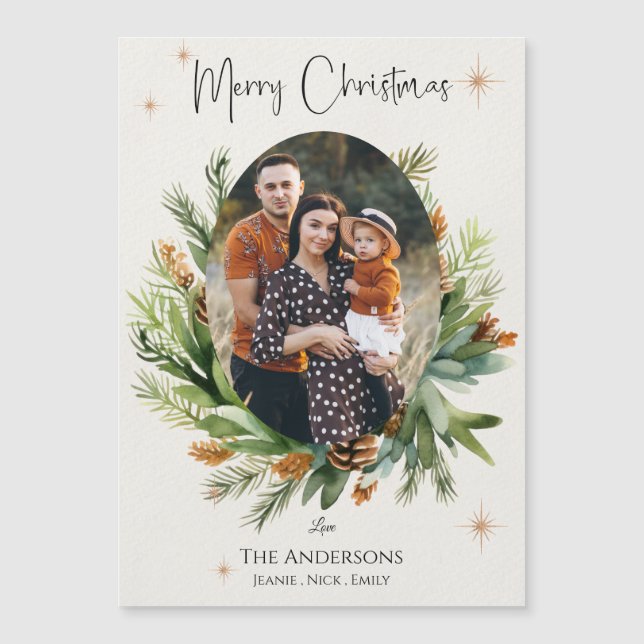 Fotos de várias famílias verdes deixa feliz Natal (Frente)