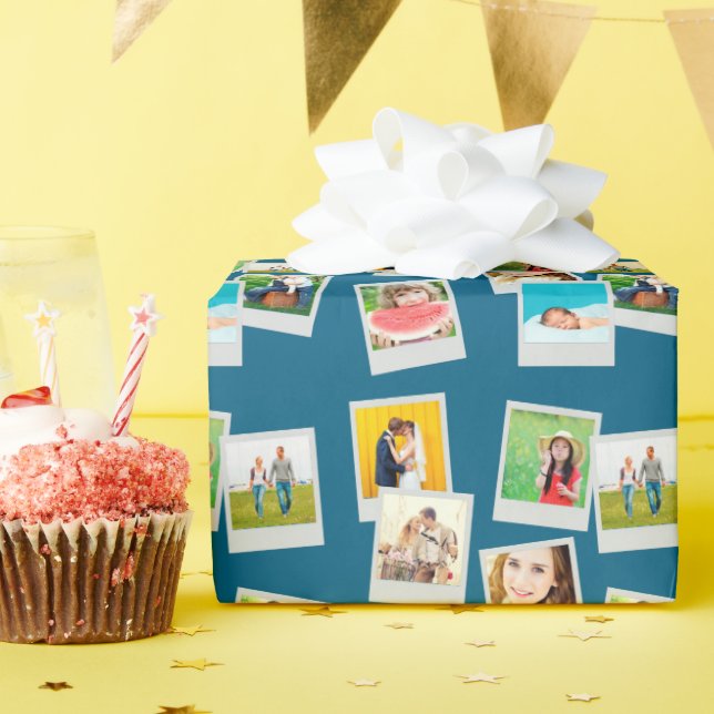 Fotos Espalhadas Papel de Presente Personalizado (Festa de aniversário)