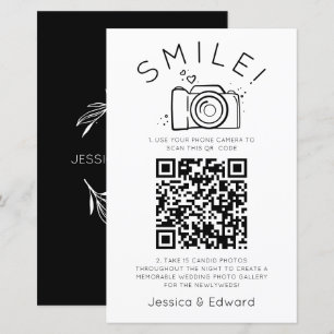 Fotos memoráveis Código Qr Casamento Moderno Chic