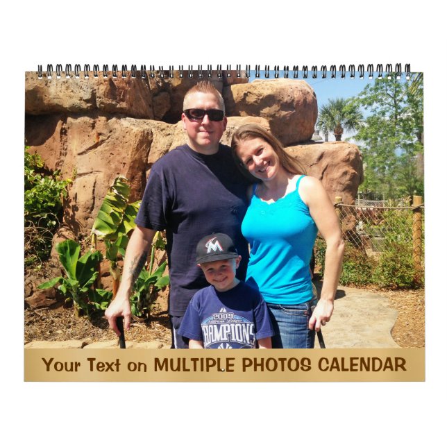 Fotos múltiplas e calendário 2016 do texto grande (Capa)