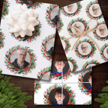 Fotos personalizadas da família Wreath Natal