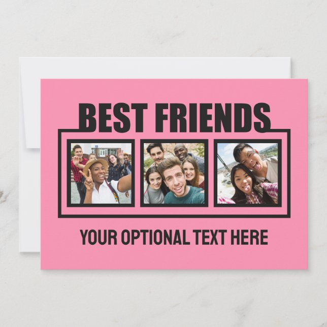 Fotos personalizadas dos melhores amigos, texto e  (Frente)