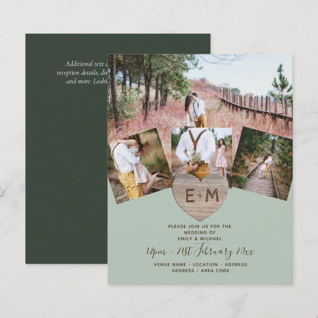 Fotos Rústicas Country Coração Talhado Monograma C (Frente/Verso)