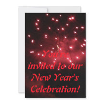 Fotos Vermelhas e Convites de Celebração de Ano No