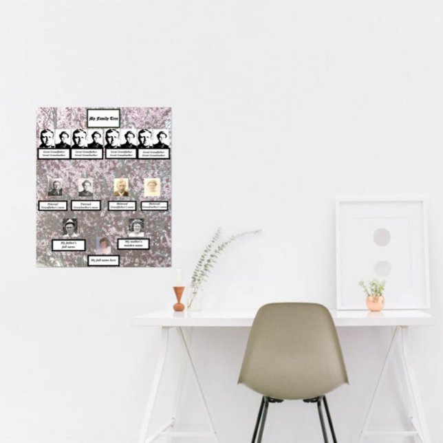 Four Generation Plum Blossom Family Tree Poster (Criador carregado)