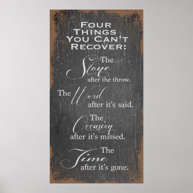 Four Things You Can't Recover Poster (Frente)