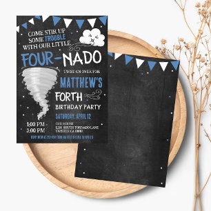 Fournado Birthday Convite Tornado Festa Twister