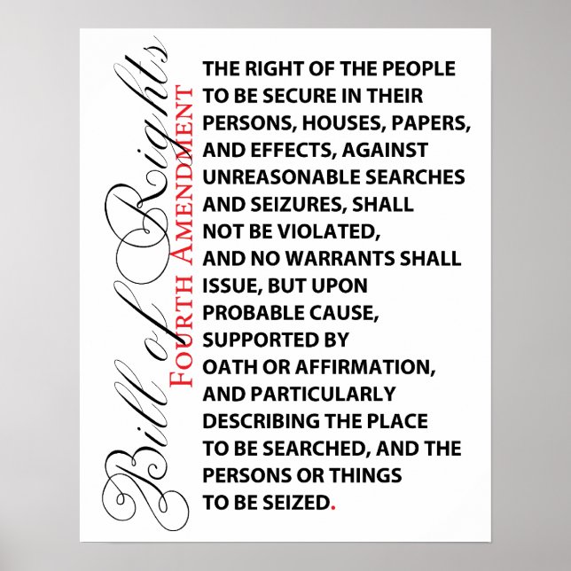 Fourth Amendment Poster (Frente)