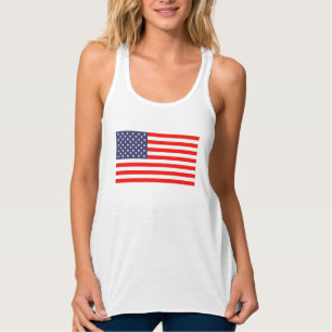 Fourth of July women's tank top with American flag