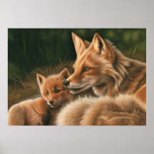 Fox and Cub Poster