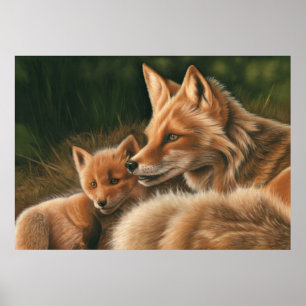 Fox and Cub Poster