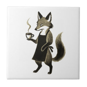 Fox Barista – Tempo de Café com Pincel de Tinta Mi