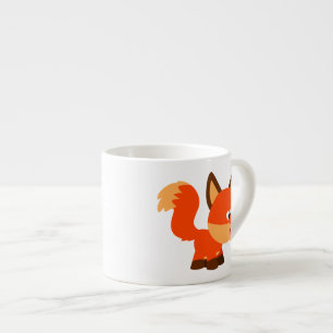 Fox bonito dos desenhos animados e caneca do café
