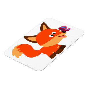 Fox bonito dos desenhos animados e ímã flexível