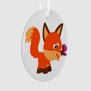 Fox bonito dos desenhos animados e ornamento do