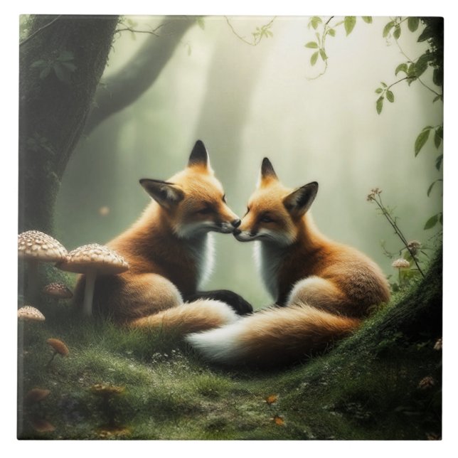 Fox Cuddle in Misty Forest (Frente)