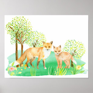 Fox da aguarela e poster do jogo