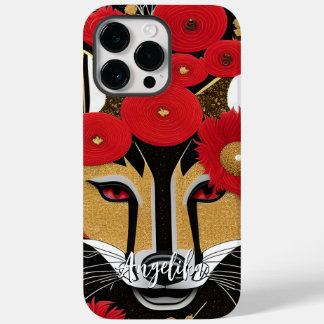 Fox de Abstrato vermelho e Dourado com personaliza