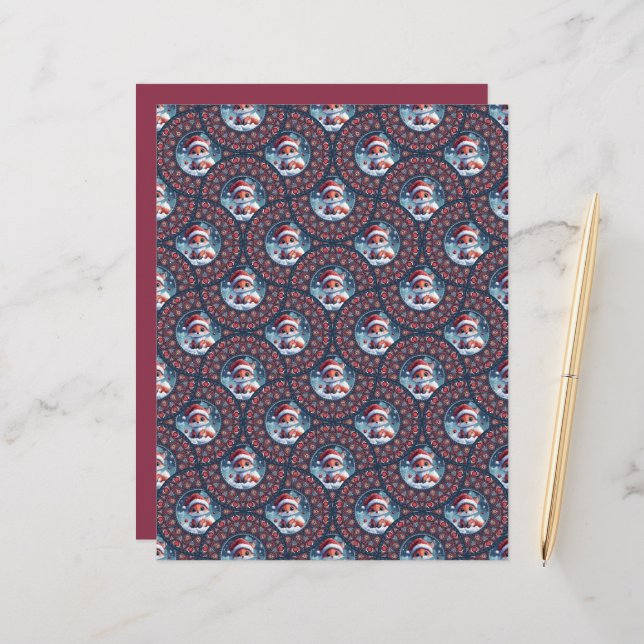 Fox Dot Mandala Deco de Natal do Kawaii (Frente/Verso In Situ)