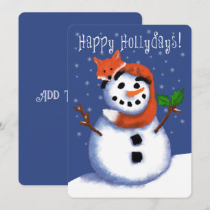 Fox e Snowman Feliz Hollydays! Tão giro