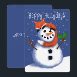 Fox e Snowman Feliz Hollydays! Tão giro<br><div class="desc">Que fofo! Snowman é feliz por manter o seu amigo da raposa legal! Concebido pela Cherie art(c) 2023</div>