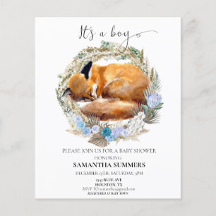 Fox É um Boy Watercolor Boho Wreath