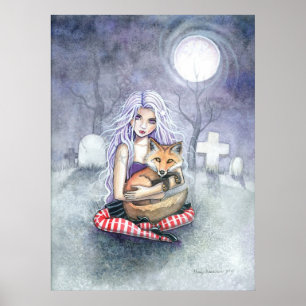 Fox Gothic Girl and Fox Poster