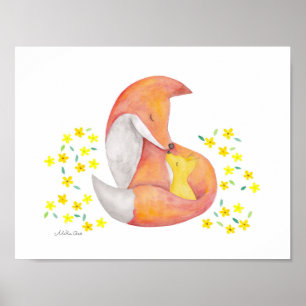 Fox Nursery Art Impressão Fox Nursery Decor Poster