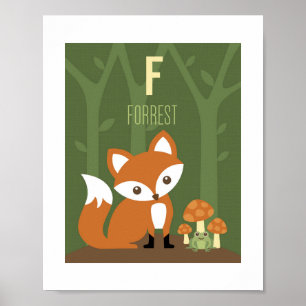 Fox Personalised Nursery Poster