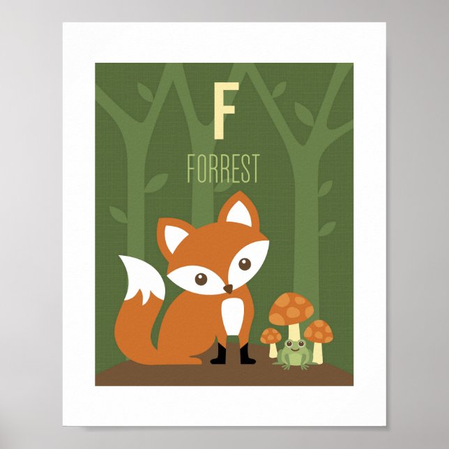 Fox Personalised Nursery Poster (Frente)