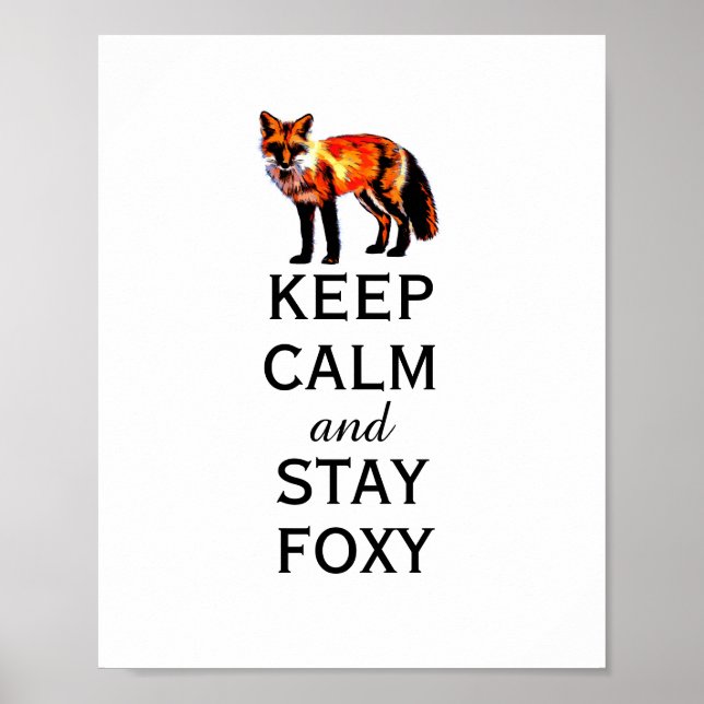 fox poster mantenha a calma e fique com a arte da  (Frente)