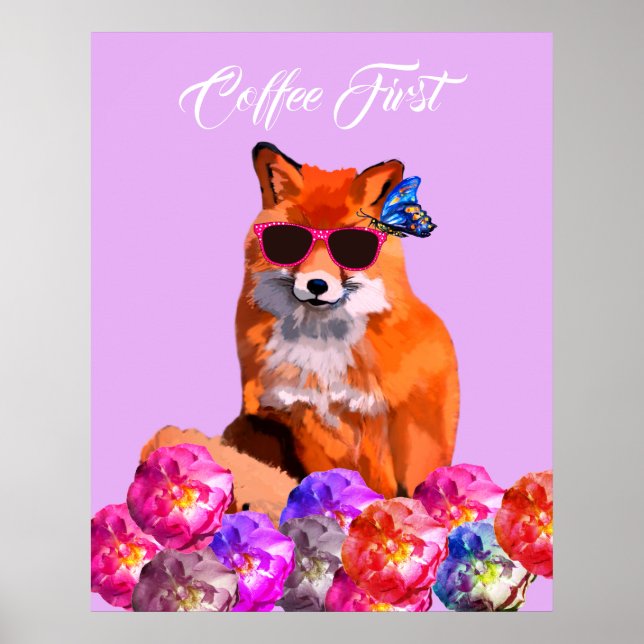 Fox Poster Poster de Texto Personalizado (Frente)